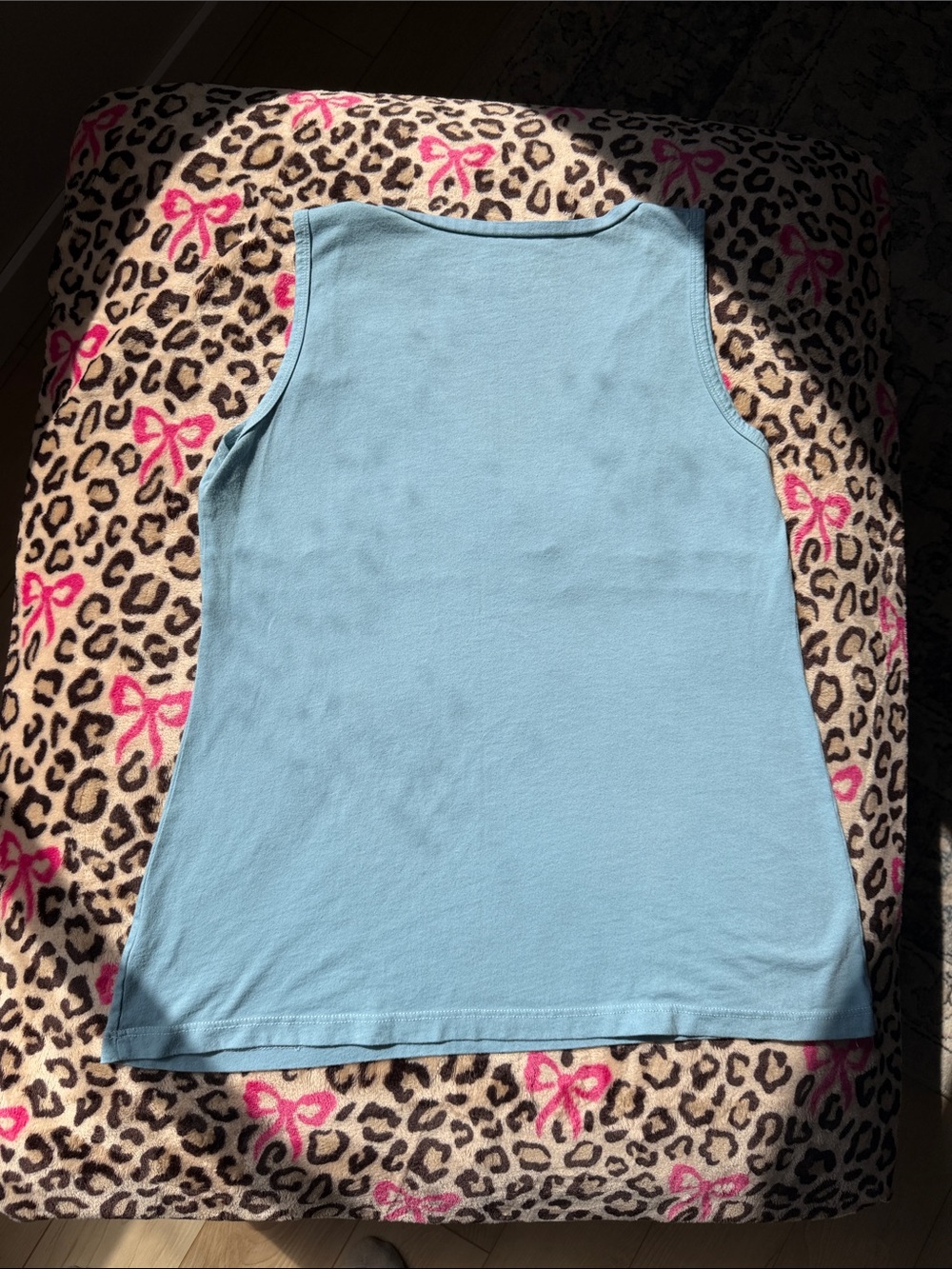 Y2K Light Blue Floral V-Neck Sleeveless Top - Picture 5 of 5
